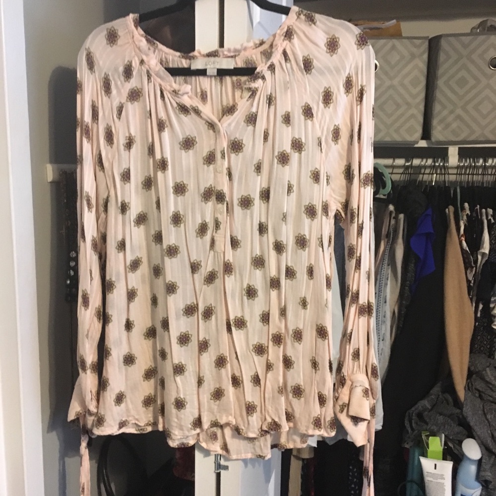 Loft cute print shirt size small